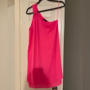 REVOLVE Krisa Vibrant Pink One shoulder Midi Dress NWOTs